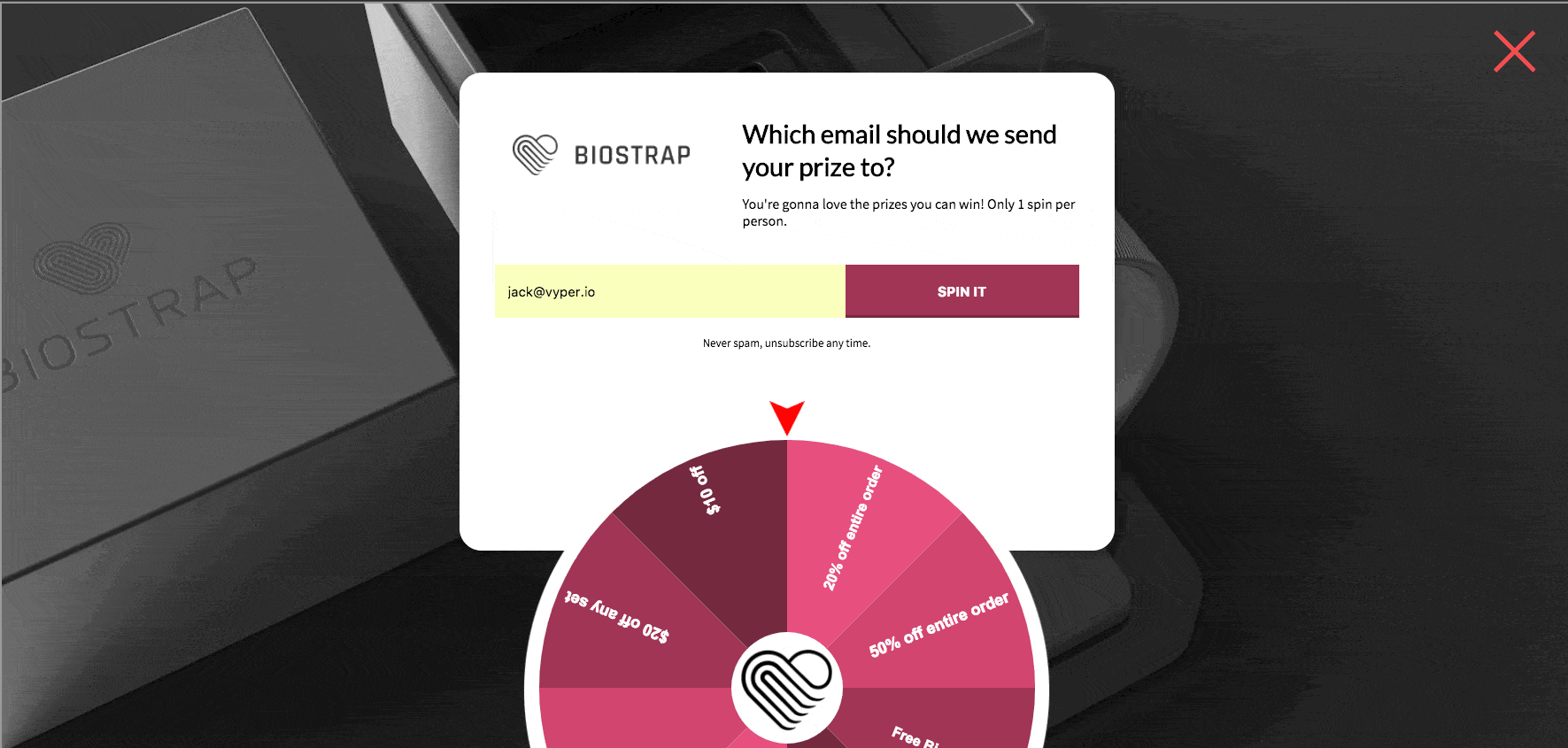 biostrap collected 25k emails in 2 months