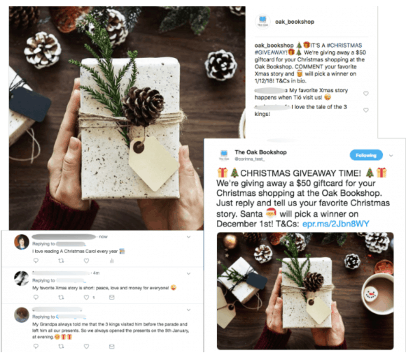 christmas giveaway social commenting